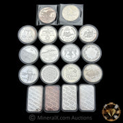 x18 1oz Misc Vintage Silver Bar & Coin Lot