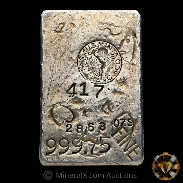 28.63oz US Mint San Francisco SF Mint Odd Weight Class Round Hallmark Vintage Silver Assay Ingot Bar