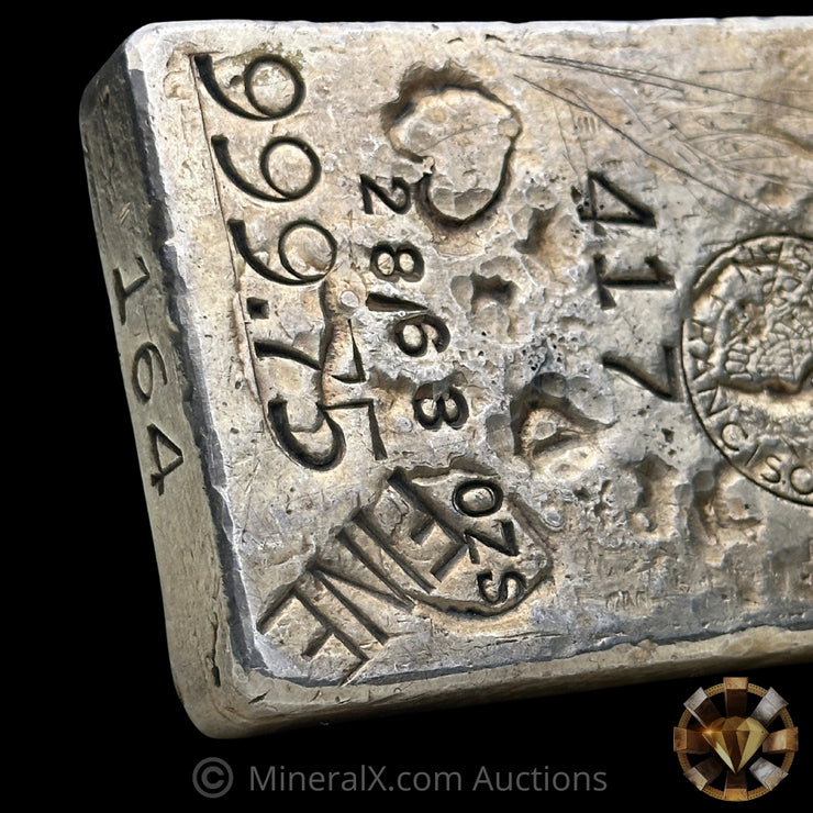 28.63oz US Mint San Francisco SF Mint Odd Weight Class Round Hallmark Vintage Silver Assay Ingot Bar