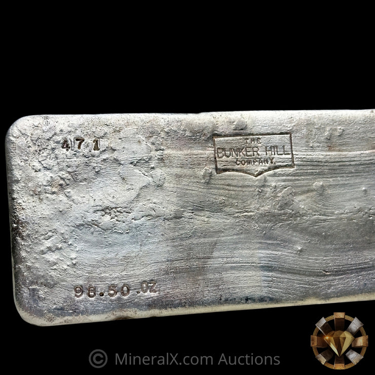 98.50oz The Bunker Hill Company Large Hallmark Variety Vintage Silver Bar