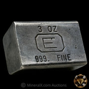 3oz Engelhard E Logo Industrial Extruded Vintage Silver Bar With 1969 Dated Inscription