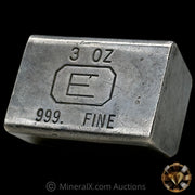 3oz Engelhard E Logo Industrial Extruded Vintage Silver Bar With 1969 Dated Inscription