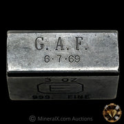 3oz Engelhard E Logo Industrial Extruded Vintage Silver Bar With 1969 Dated Inscription