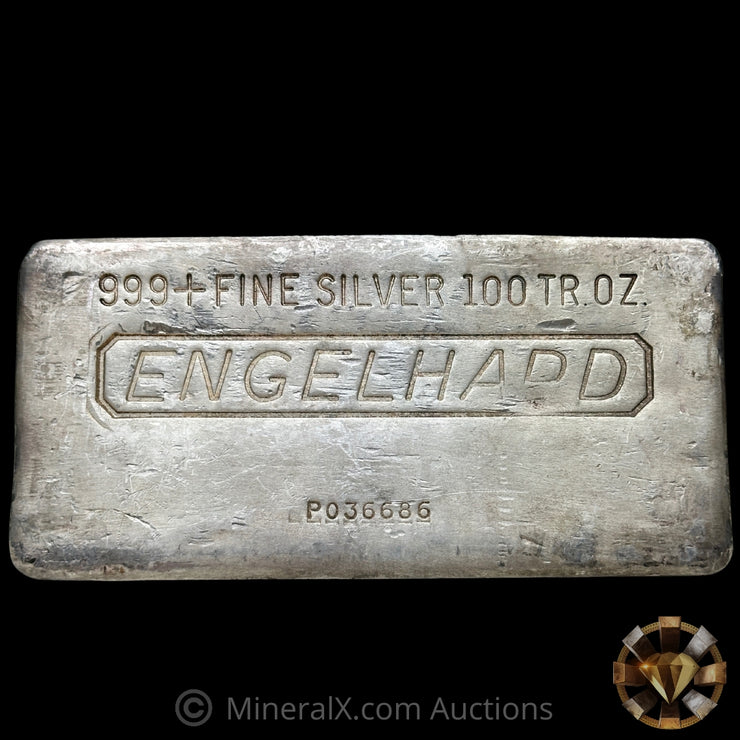 100oz Engelhard P Series 7th Series With Rare Waffleback Vintage Silver Bar