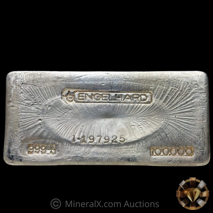 100oz Engelhard 1- Prefix Bull Logo Vintage Silver Bar