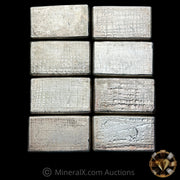 x8 10oz Engelhard Waffleback Vintage Silver Bar Lot