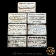 x7 10oz Engelhard "99 9 Wide Space Fineness" Variety Waffleback Vintage Silver Bar Lot