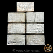 x7 10oz Engelhard "99 9 Wide Space Fineness" Variety Waffleback Vintage Silver Bar Lot