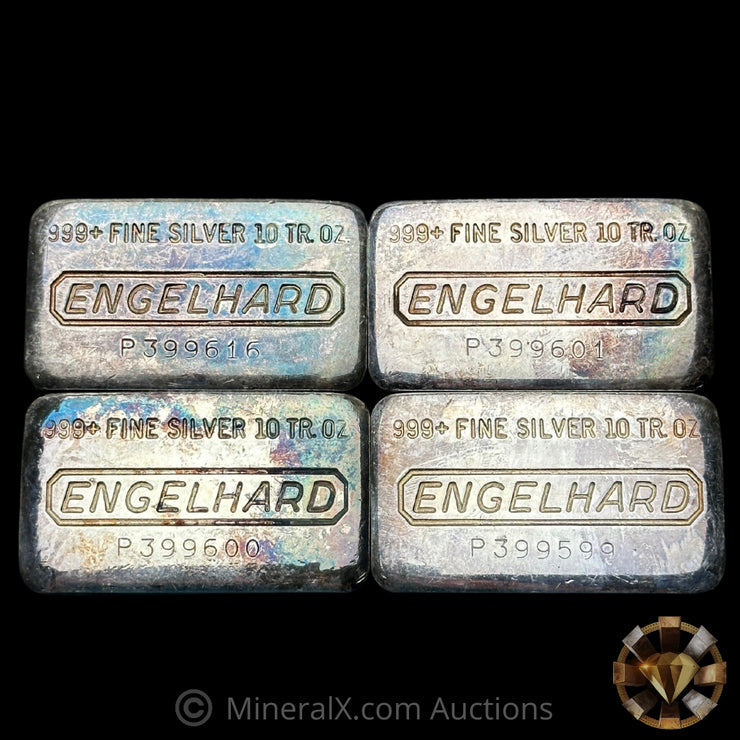 x4 10oz Engelhard P Loaf Vintage Silver Bar