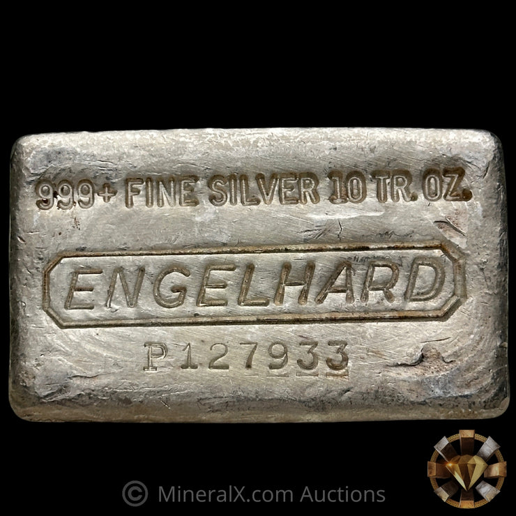 10oz Engelhard Waffleback "Footed P Prefix" Variety Vintage Silver Bar