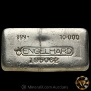 10oz Engelhard 5th Series Floating Decimal Bull Logo Vintage Silver Bar With Unique Linen Reverse