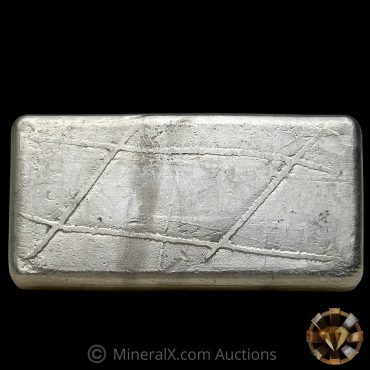 10oz Engelhard 5th Series Floating Decimal Bull Logo Vintage Silver Bar With Unique Linen Reverse