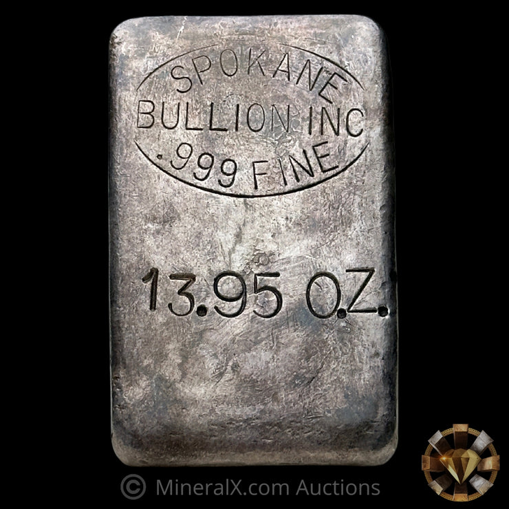13.95oz Spokane Bullion Inc Vintage Silver Bar