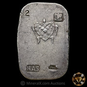2oz H Alvin Sharpe HAS Turtle Vintage Silver Bar