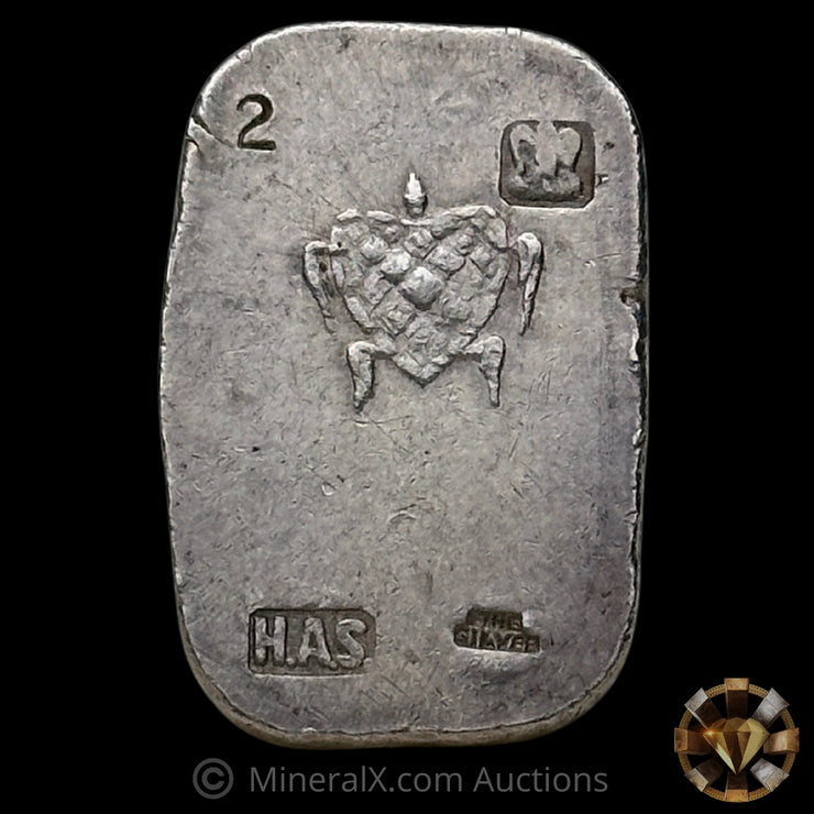 2oz H Alvin Sharpe HAS Turtle Vintage Silver Bar
