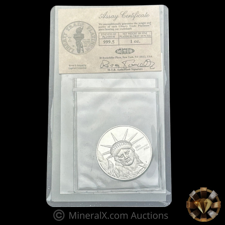 1oz 1986 Engelhard MTB Bank Liberty Trade Platinum Vintage Coin Mint in Seal With Assay Certificate