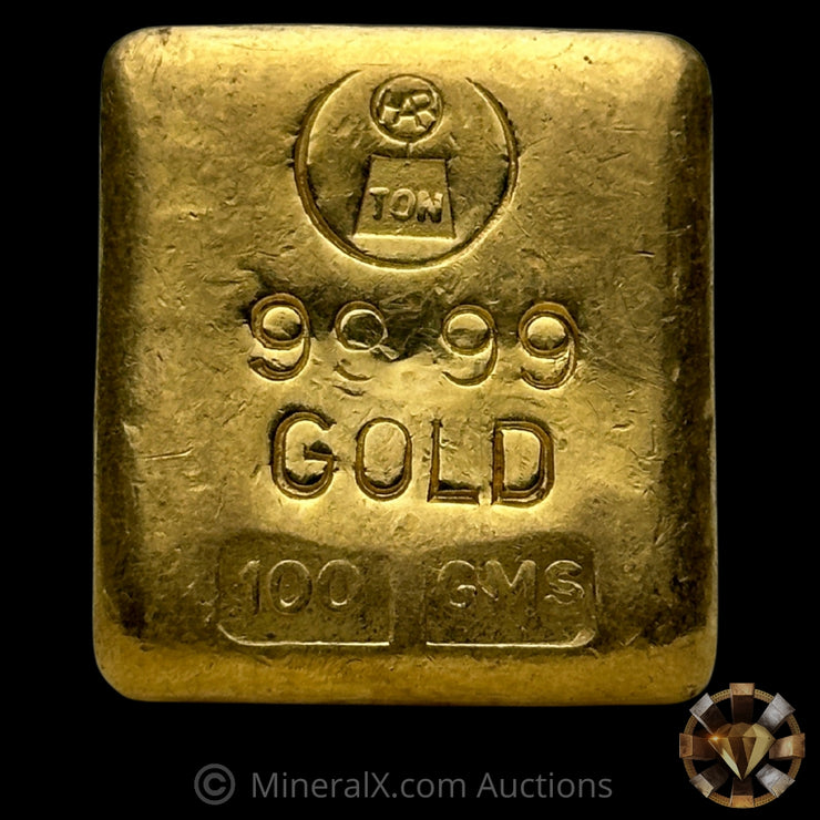 100g (3.215oz) Harrington Metallurgy Australia Vintage Gold Bar