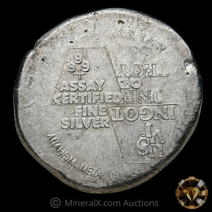 1oz USVI Anaheim Chariot Vintage Silver Ingot Round