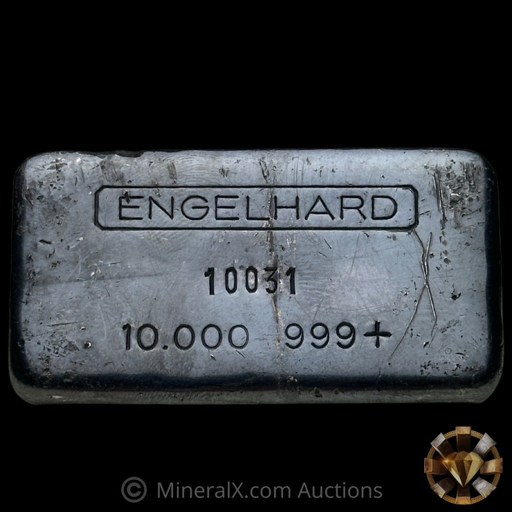 10oz Engelhard 2nd Series Top Hallmark Exceedingly Rare Middle Serial Vintage Silver Bar (Believed To Be 12 Known Examples)