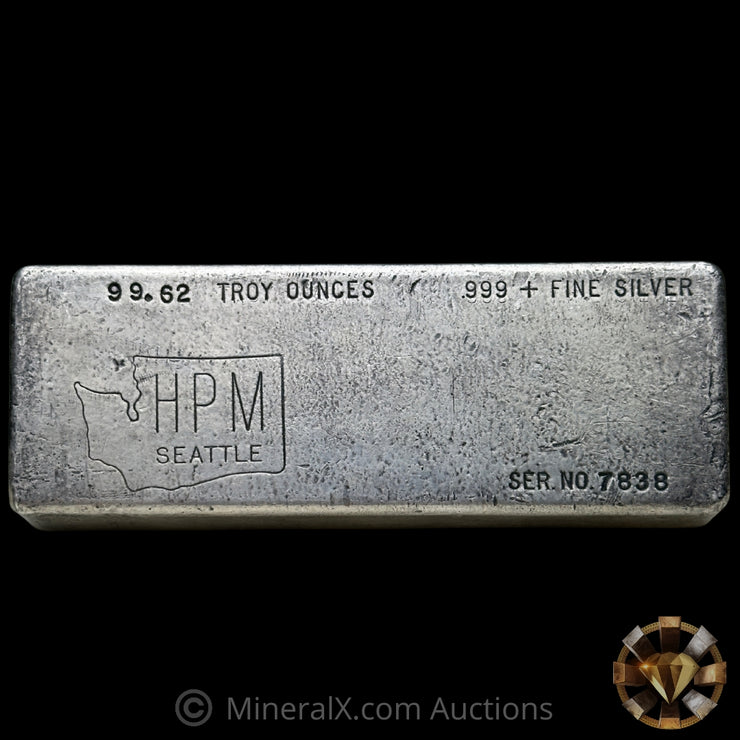 99.62oz HPM Hallmark Precious Metals Seattle Vintage Silver Bar