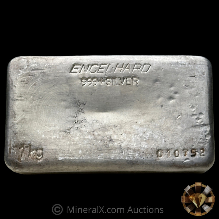 Kilo Engelhard Australia Vintage Silver Bar With Reverse SCCC Southern Cross Coins & Commodities Counterstamp