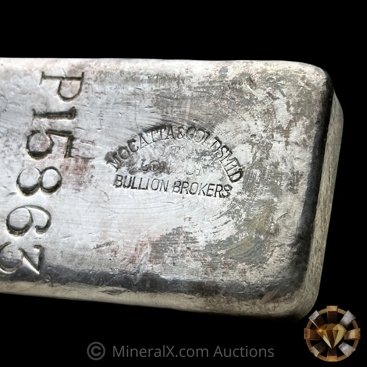 Kilo Engelhard London Vintage Silver Bar With Mocatta & Goldsmid Counterstamp