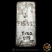 Kilo Engelhard London Vintage Silver Bar With Mocatta & Goldsmid Counterstamp