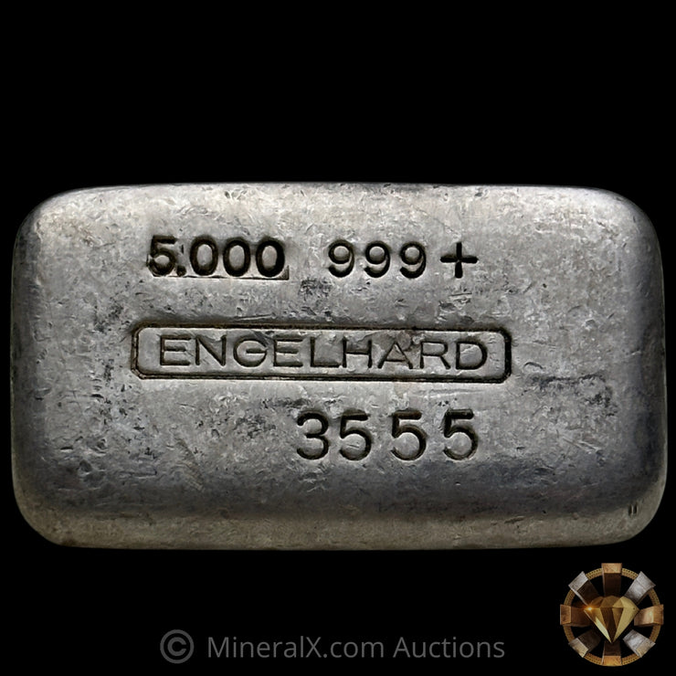 5oz Engelhard 4th Series Rare 4 Digit Large Font Serial Variety Vintage Silver Bar