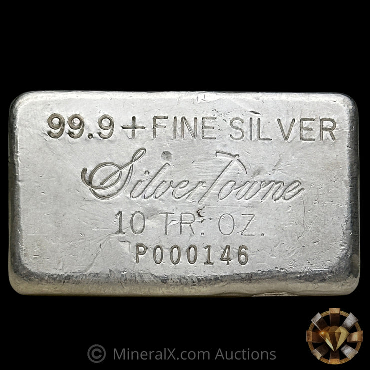10oz Engelhard Silvertowne Vintage Silver Bar With Low Serial