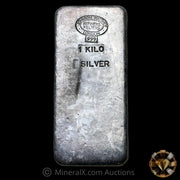 Kilo Johnson Matthey JM London Refiners Melters No Serial Variety Vintage Silver Bar