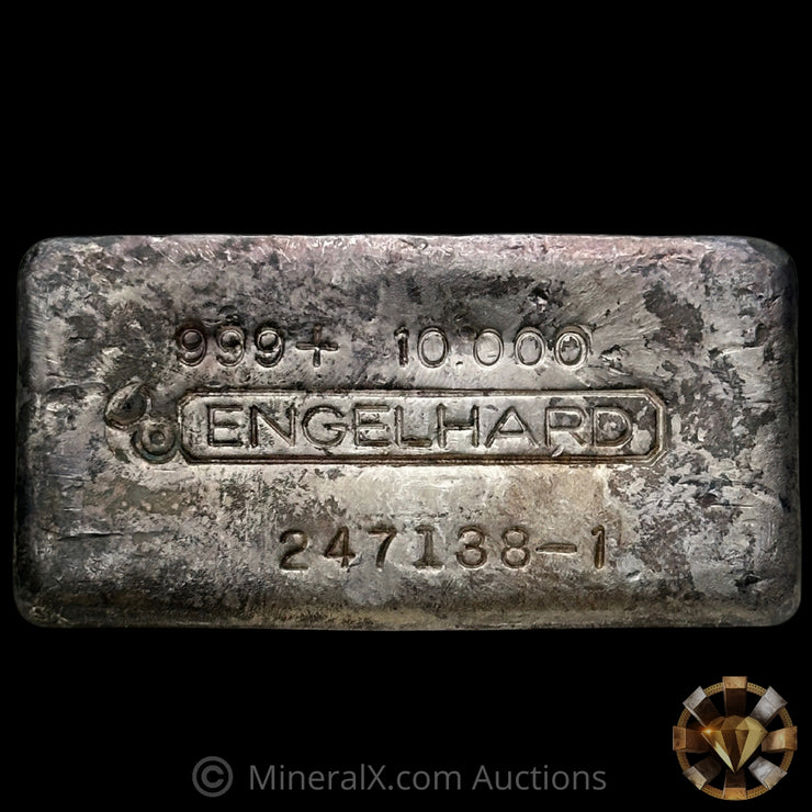 10oz Engelhard Bull Logo -1 Suffix Variety Vintage Silver Bar