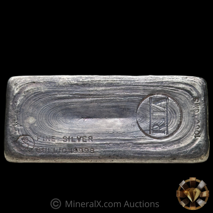 1000g (Kilo) Harrington Metallurgy Australia RHA Counterstamp Vintage Silver Bar