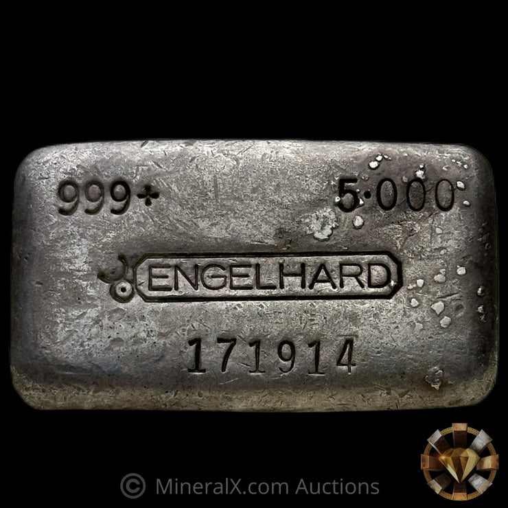5oz Engelhard Rare 5th Series Bull Logo Vintage Silver Bar