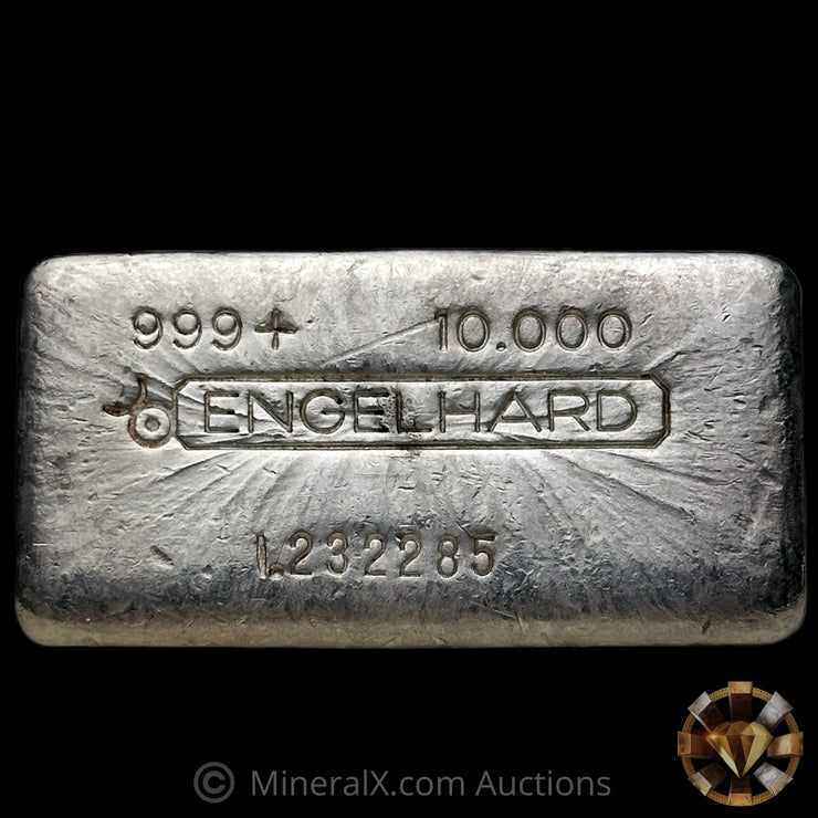 10oz Engelhard 1. Prefix Bull Logo Vintage Silver Bar