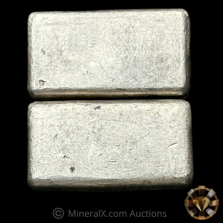 x2 5oz Engelhard Bull Logo Vintage Silver Bar Lot With Sequential Serials