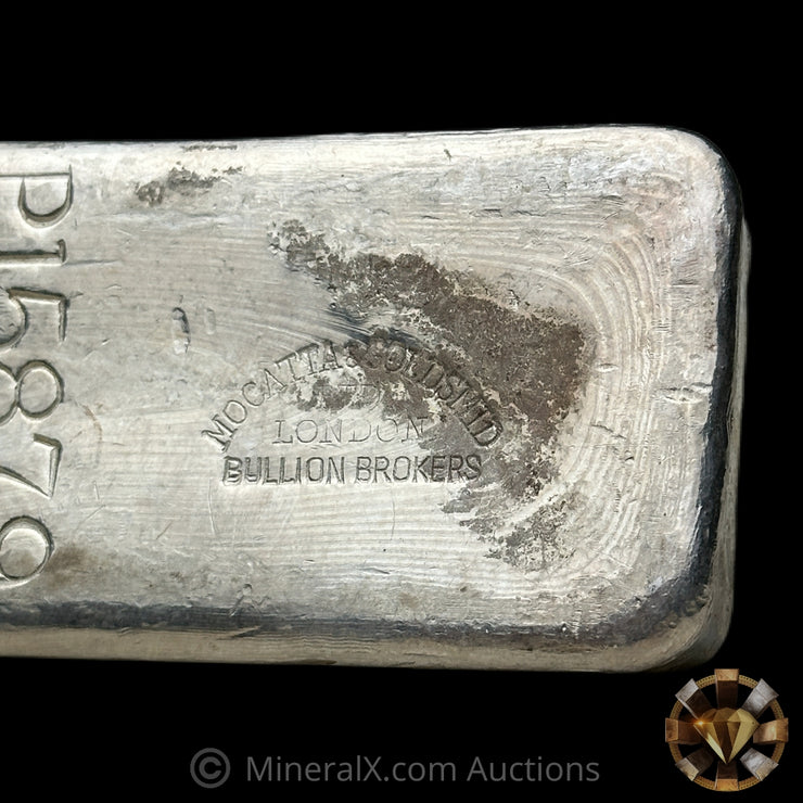 Kilo Engelhard London Vintage Silver Bar With Mocatta & Goldsmid Counterstamp