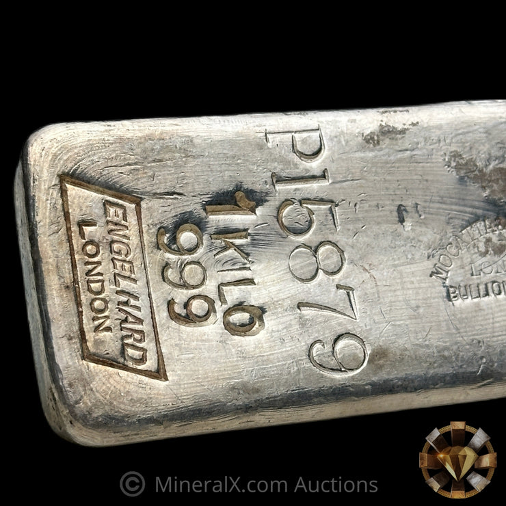 Kilo Engelhard London Vintage Silver Bar With Mocatta & Goldsmid Counterstamp