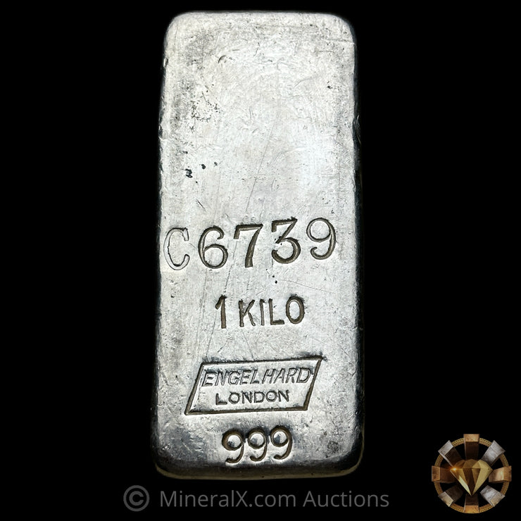 Kilo Engelhard London Rare C Prefix Vintage Silver Bar