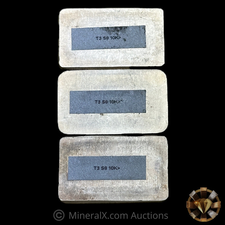x3 5oz Engelhard P Loaf Vintage Silver Bar Lot