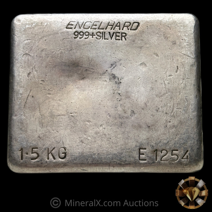 1.5KG Engelhard Australia Vintage Silver Bar With Exceedingly Rare SILEC Reverse Counterstamp (Believed To Be The Only Known Example)