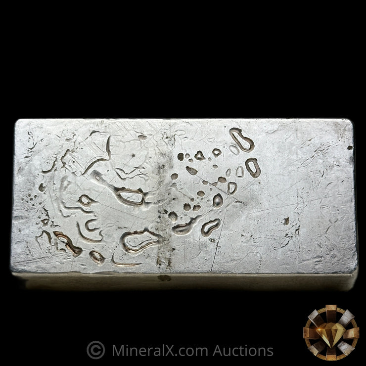 50oz Engelhard 5th Series Bull Logo Rare Unfooted 1 Serial Font Variety Vintage Silver Bar