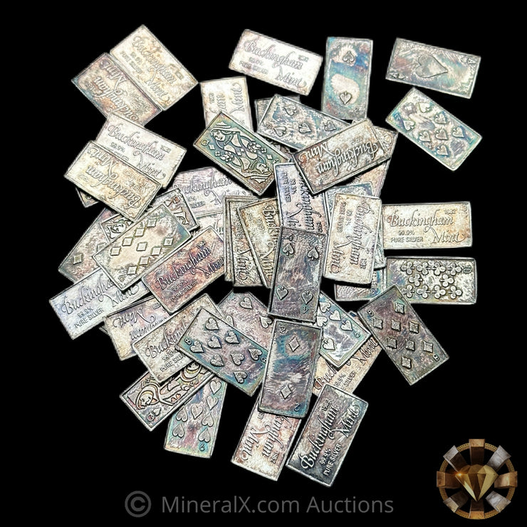 3oz Buckingham Mint Cards Vintage Silver Bar Lot