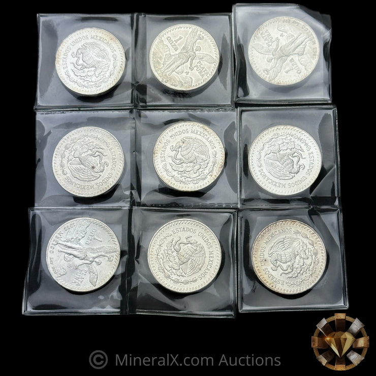 x9 1oz Mexican Libertad Silver Coin Lot (Mixed Dates)