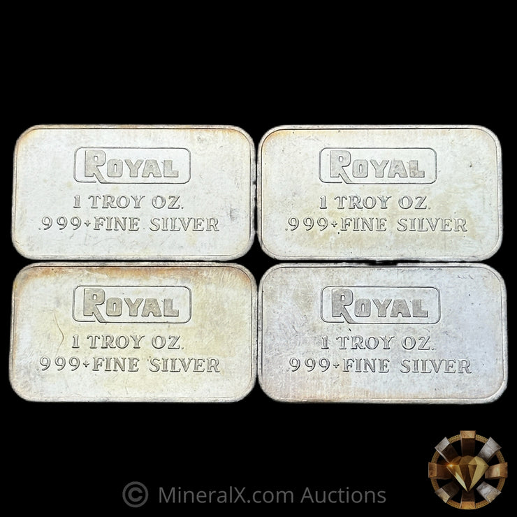 x4 1oz Engelhard Royal Vintage Silver Bar Lot