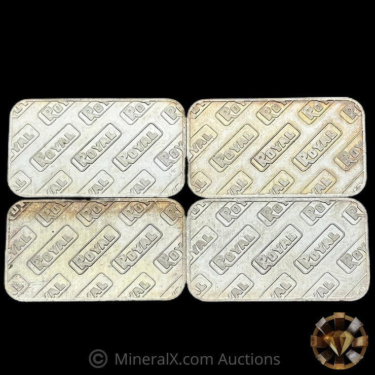 x4 1oz Engelhard Royal Vintage Silver Bar Lot
