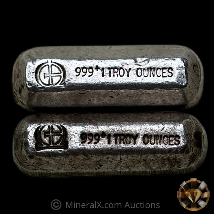 x2 1oz Omega M & B Mining Vintage Silver Bar Lot