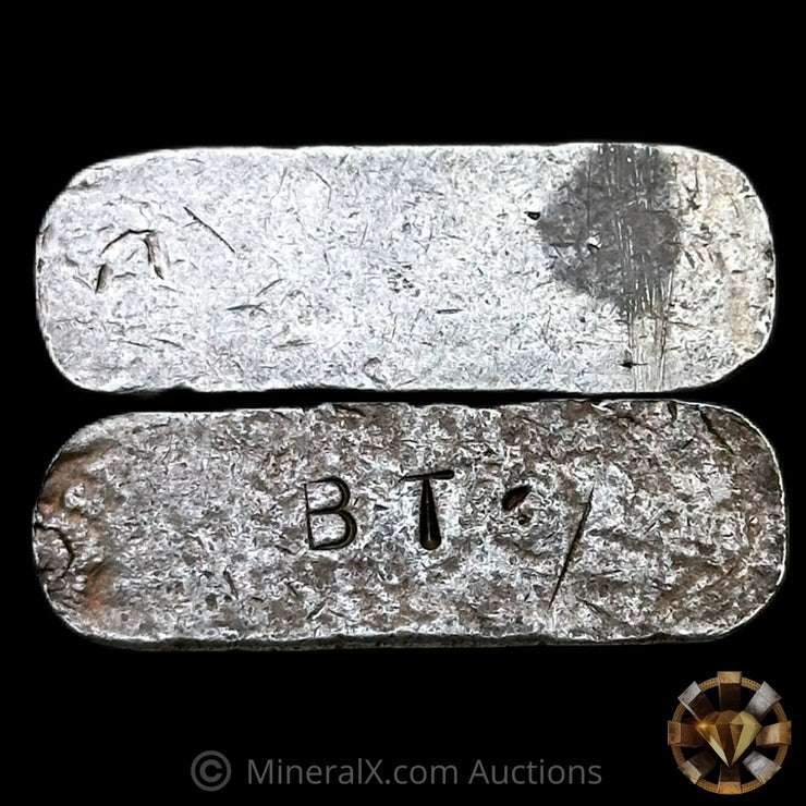 x2 1oz Omega M & B Mining Vintage Silver Bar Lot