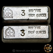 x2 3oz Omega M & B Mining Large Hallmark Variety Vintage Silver Bar