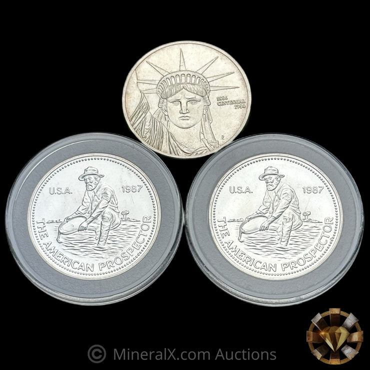 x3 1oz Engelhard Misc Vintage Silver Coin Lot