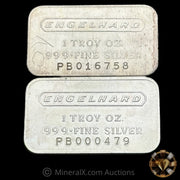 x2 1oz Engelhard PB Prefix Vintage Silver Bar Lot